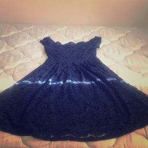 Navy Lace Formal Dress
